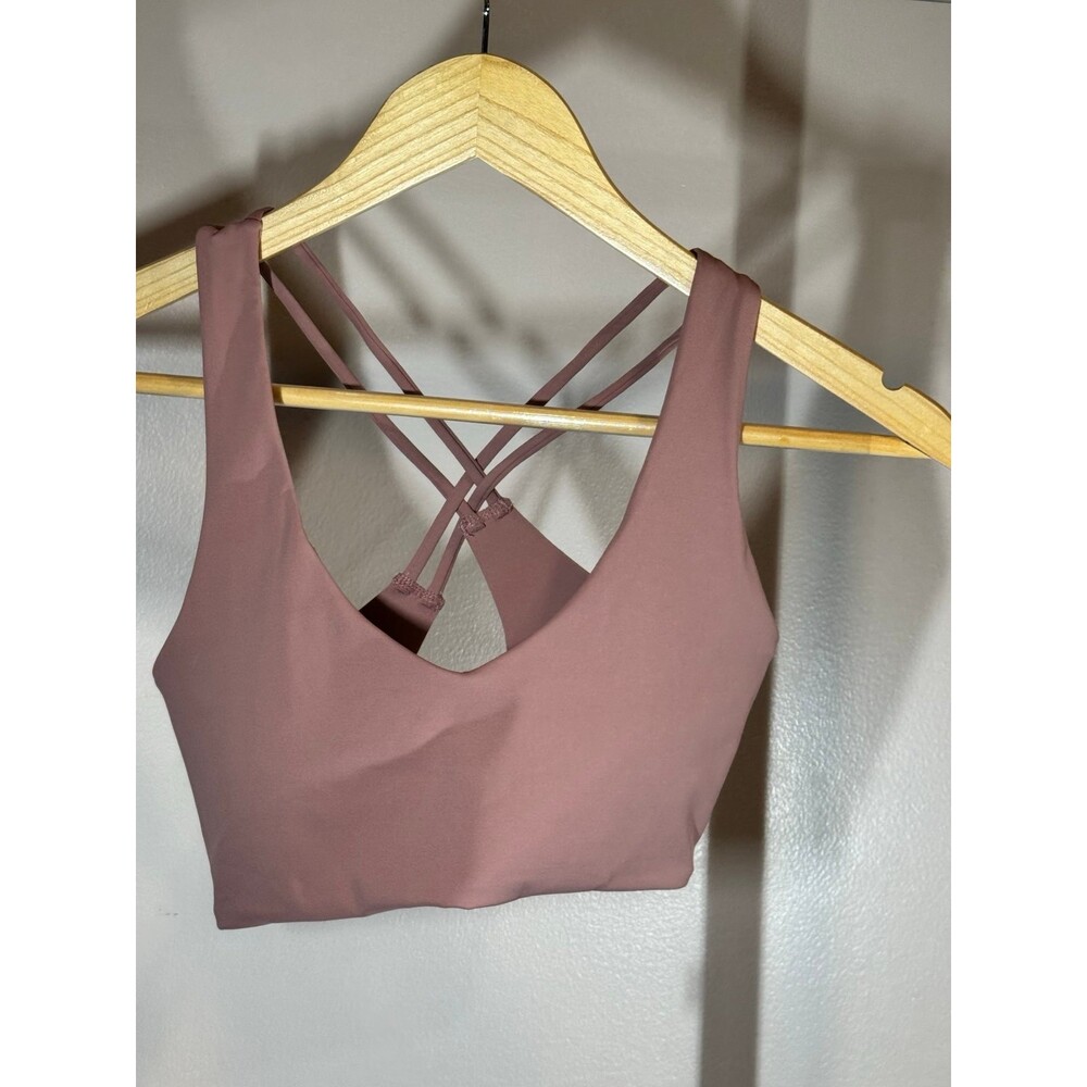 Women’s Crossback Sports Bra Blush Brown Workout Gym Top PHERO Movement Small - Picture 2 of 5